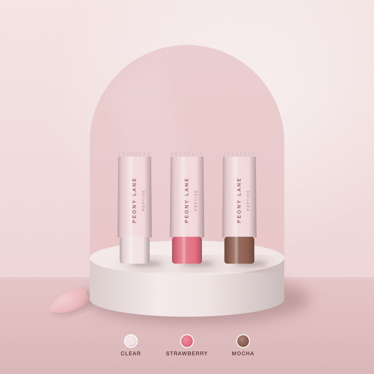 Peptide Lip Butter in Clear, Strawberry and Mocha