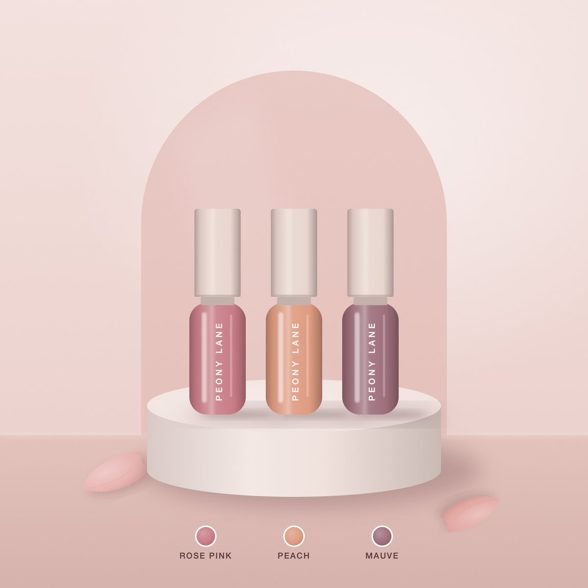 Soft Blur Lip Mud in Rose pink, Peach and Mauve