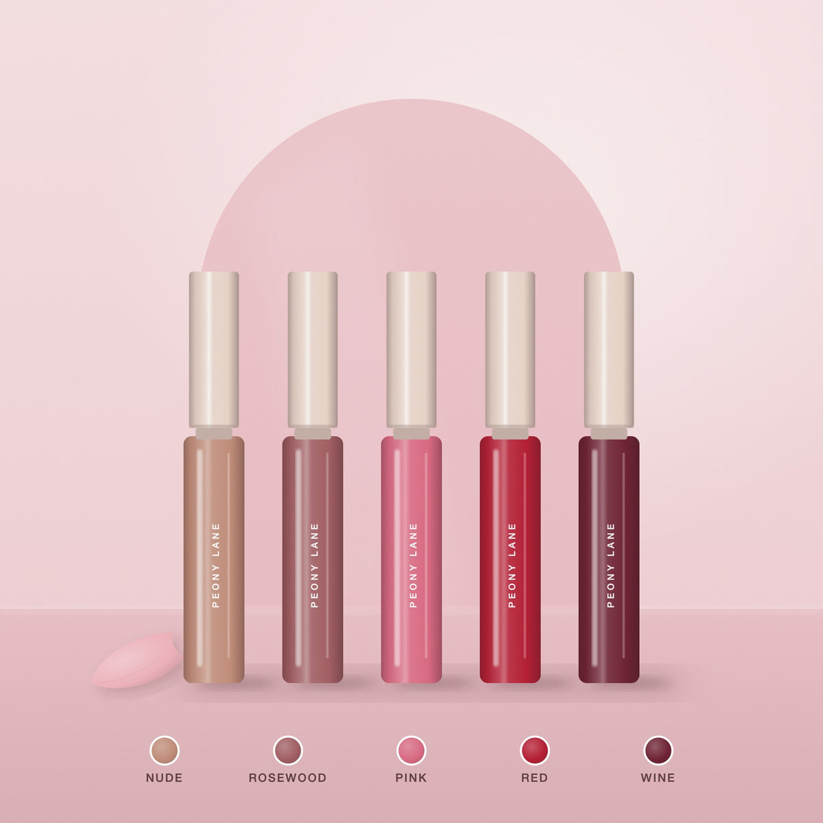 Velvet Matte Liquid Lip in Nude, Rosewood, Pink, Red and Wine