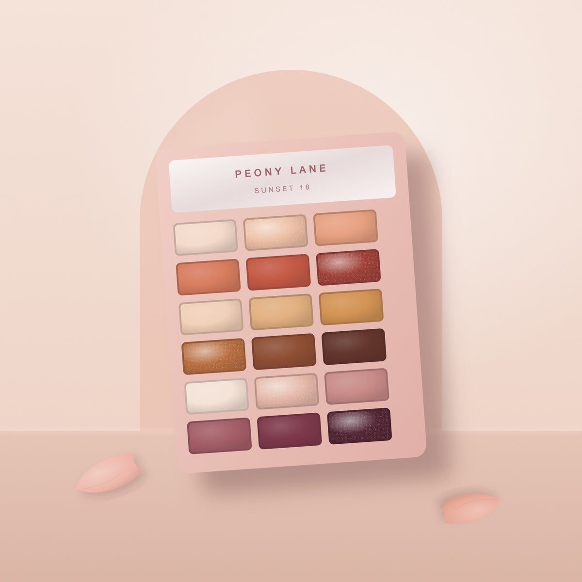 Sunset 18 Shadow Palette, open