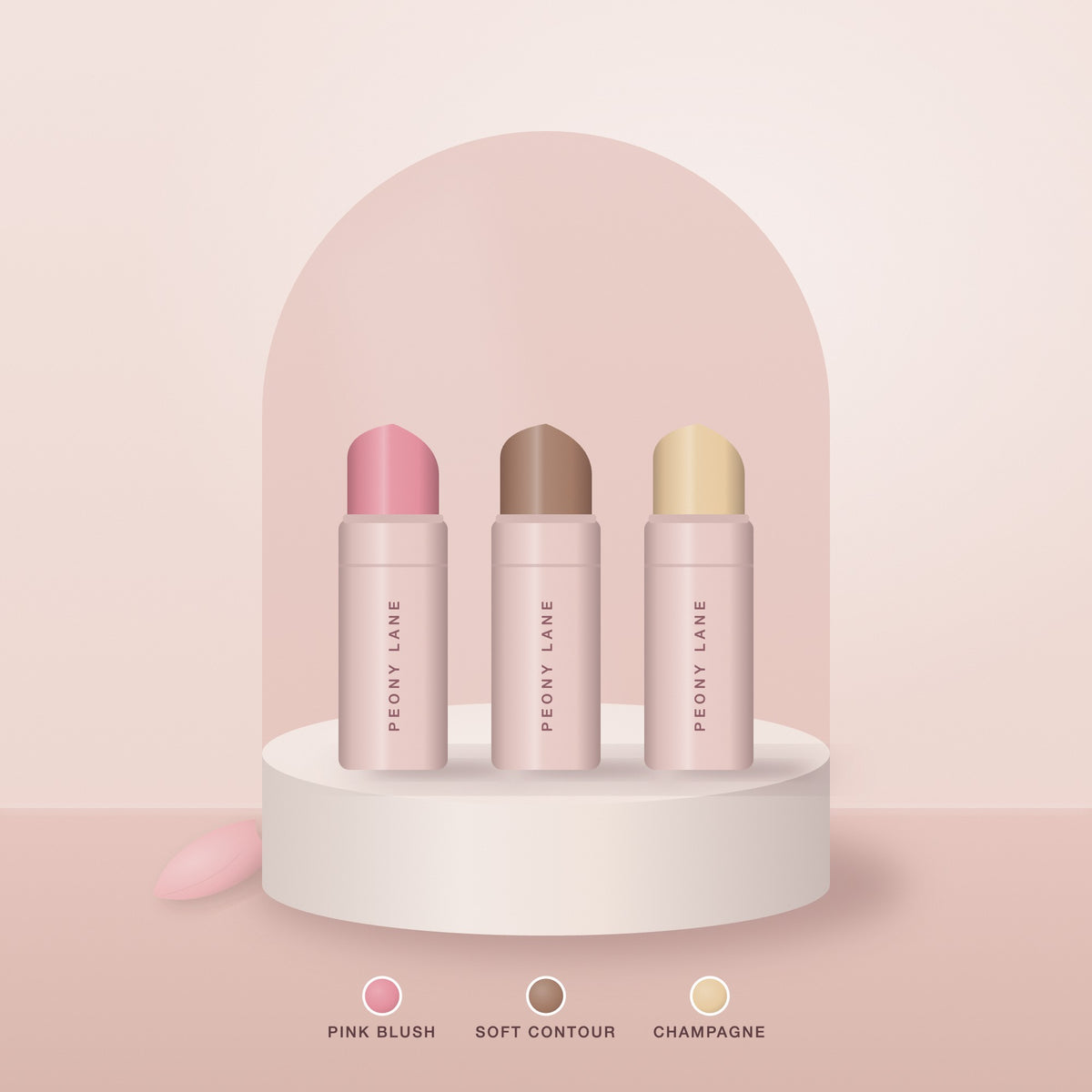 Sculpt & Glow Stick in Pink blush, Soft contour and Champagne