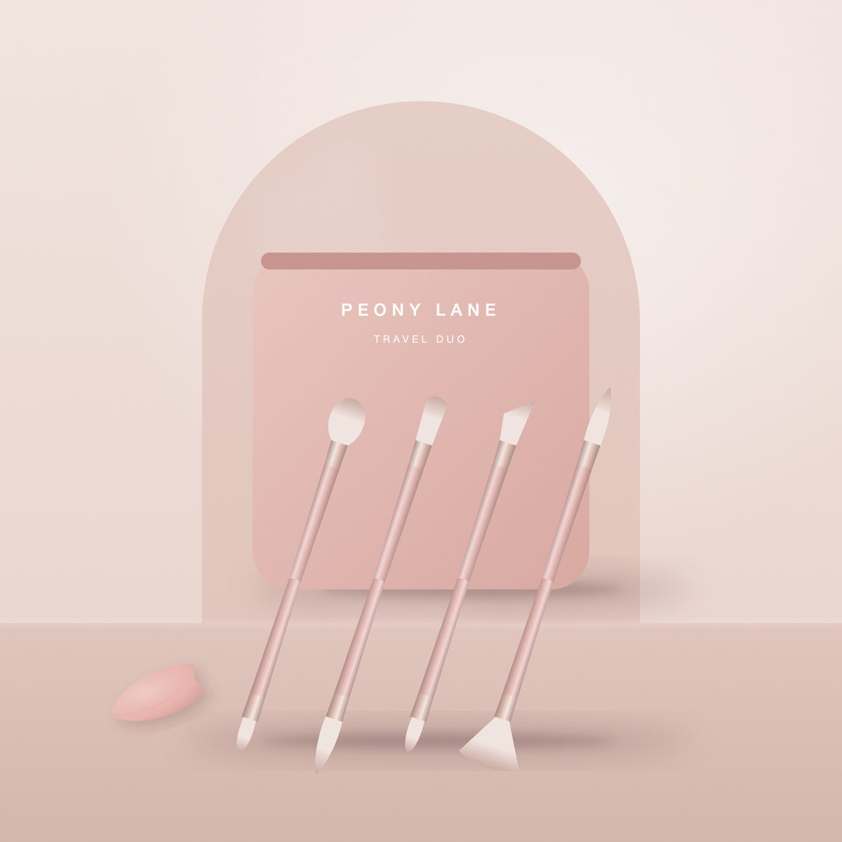 Travel Duo-End Brush Set with pouch